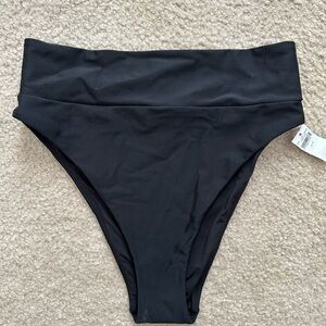NWT aerie high waisted high cut cheeky black bikini bottom medium